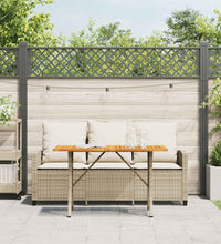 Gartensofa 3-Sitzer mit Kissen & Tisch Beige Poly Rattan