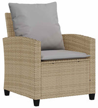4-tlg. Garten-Sofagarnitur mit Kissen Beige Poly Rattan