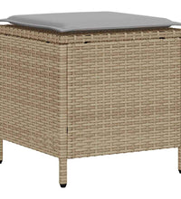 4-tlg. Garten-Sofagarnitur mit Kissen Beige Poly Rattan