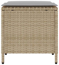 4-tlg. Garten-Sofagarnitur mit Kissen Beige Poly Rattan