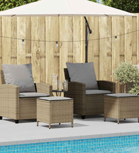 4-tlg. Garten-Sofagarnitur mit Kissen Beige Poly Rattan