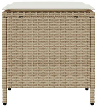 4-tlg. Garten-Sofagarnitur mit Kissen Beige Poly Rattan