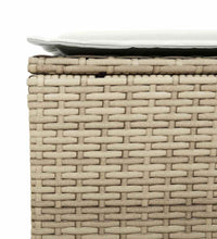 4-tlg. Garten-Sofagarnitur mit Kissen Beige Poly Rattan