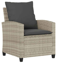 4-tlg. Garten-Sofagarnitur mit Kissen Hellgrau Poly Rattan