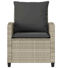 4-tlg. Garten-Sofagarnitur mit Kissen Hellgrau Poly Rattan