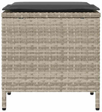 4-tlg. Garten-Sofagarnitur mit Kissen Hellgrau Poly Rattan