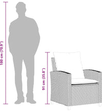 4-tlg. Garten-Sofagarnitur mit Kissen Hellgrau Poly Rattan