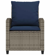 4-tlg. Garten-Sofagarnitur mit Kissen Grau Poly Rattan