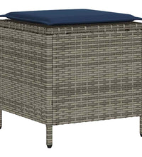 4-tlg. Garten-Sofagarnitur mit Kissen Grau Poly Rattan