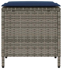 4-tlg. Garten-Sofagarnitur mit Kissen Grau Poly Rattan