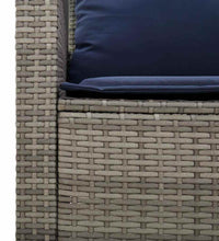 4-tlg. Garten-Sofagarnitur mit Kissen Grau Poly Rattan