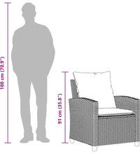4-tlg. Garten-Sofagarnitur mit Kissen Grau Poly Rattan
