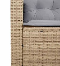 Gartensofa in L-Form mit Tisch und Kissen Beige Poly Rattan