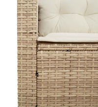 Gartensofa in L-Form mit Tisch und Kissen Beige Poly Rattan