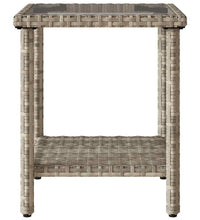 Gartensofa in L-Form mit Tisch und Kissen Hellgrau Poly Rattan