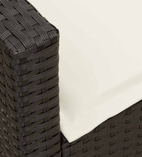 Gartensofa 5-Sitzer mit Kissen Schwarz Poly Rattan