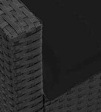 Gartensofa 5-Sitzer mit Kissen Schwarz Poly Rattan