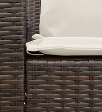 Gartensofa 5-Sitzer mit Kissen Braun Poly Rattan