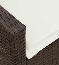 Gartensofa 5-Sitzer mit Kissen Braun Poly Rattan