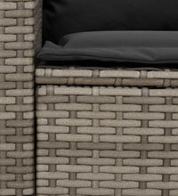 Gartensofa 5-Sitzer mit Kissen Grau Poly Rattan