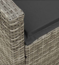 Gartensofa 5-Sitzer mit Kissen Grau Poly Rattan