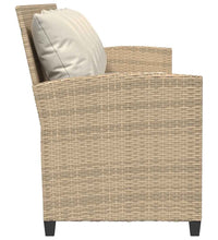 Gartensofa 5-Sitzer mit Kissen Beige Poly Rattan