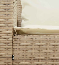 Gartensofa 5-Sitzer mit Kissen Beige Poly Rattan