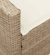 Gartensofa 5-Sitzer mit Kissen Beige Poly Rattan