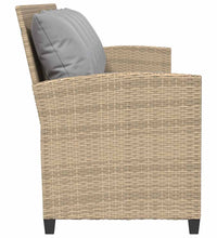 Gartensofa 5-Sitzer mit Kissen Beige Poly Rattan