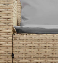 Gartensofa 5-Sitzer mit Kissen Beige Poly Rattan