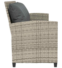 Gartensofa 5-Sitzer mit Kissen Hellgrau Poly Rattan