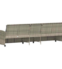 Gartensofa 5-Sitzer mit Kissen Hellgrau Poly Rattan