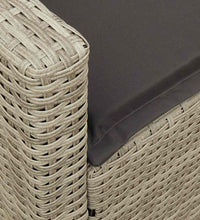 Gartensofa 5-Sitzer mit Kissen Hellgrau Poly Rattan