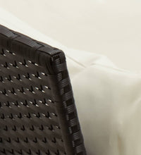 4-tlg. Garten-Essgruppe mit Kissen Schwarz Poly Rattan