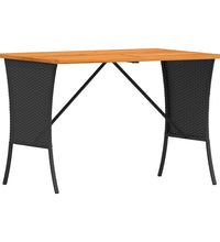 4-tlg. Garten-Essgruppe mit Kissen Schwarz Poly Rattan