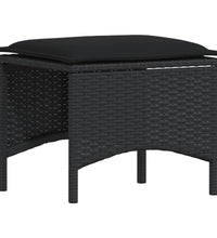 4-tlg. Garten-Essgruppe mit Kissen Schwarz Poly Rattan