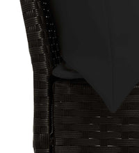 4-tlg. Garten-Essgruppe mit Kissen Schwarz Poly Rattan