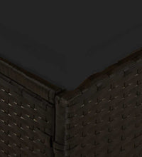 4-tlg. Garten-Essgruppe mit Kissen Schwarz Poly Rattan