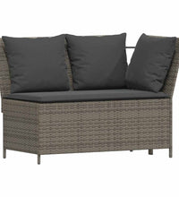 4-tlg. Garten-Essgruppe mit Kissen Grau Poly Rattan