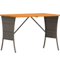 4-tlg. Garten-Essgruppe mit Kissen Grau Poly Rattan