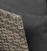 4-tlg. Garten-Essgruppe mit Kissen Grau Poly Rattan