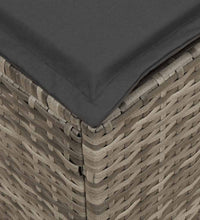 4-tlg. Garten-Essgruppe mit Kissen Grau Poly Rattan