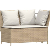 4-tlg. Garten-Essgruppe mit Kissen Beige Poly Rattan