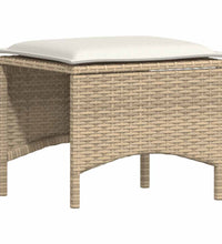 4-tlg. Garten-Essgruppe mit Kissen Beige Poly Rattan