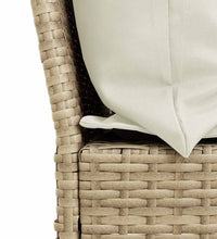 4-tlg. Garten-Essgruppe mit Kissen Beige Poly Rattan