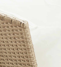 4-tlg. Garten-Essgruppe mit Kissen Beige Poly Rattan