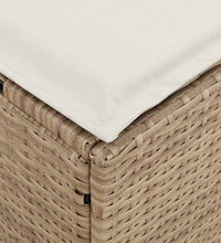 4-tlg. Garten-Essgruppe mit Kissen Beige Poly Rattan