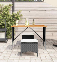 3-tlg. Garten-Essgruppe mit Kissen Schwarz Poly Rattan