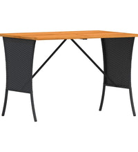 3-tlg. Garten-Essgruppe mit Kissen Schwarz Poly Rattan