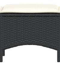 3-tlg. Garten-Essgruppe mit Kissen Schwarz Poly Rattan